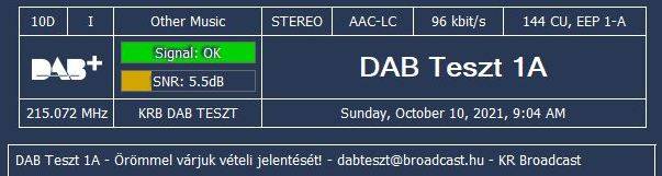 DAB tesztadás 2021-ben