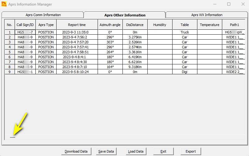 APRS táviratok megtekintése szoftverből
