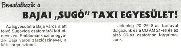Bajai Sugó Taxi Egyesület