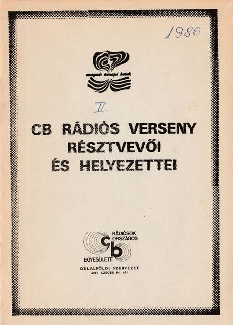 A CB verseny 1986 kiadvány borítója