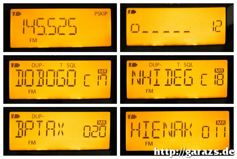 Kijelzőképek ICOM IC-R6