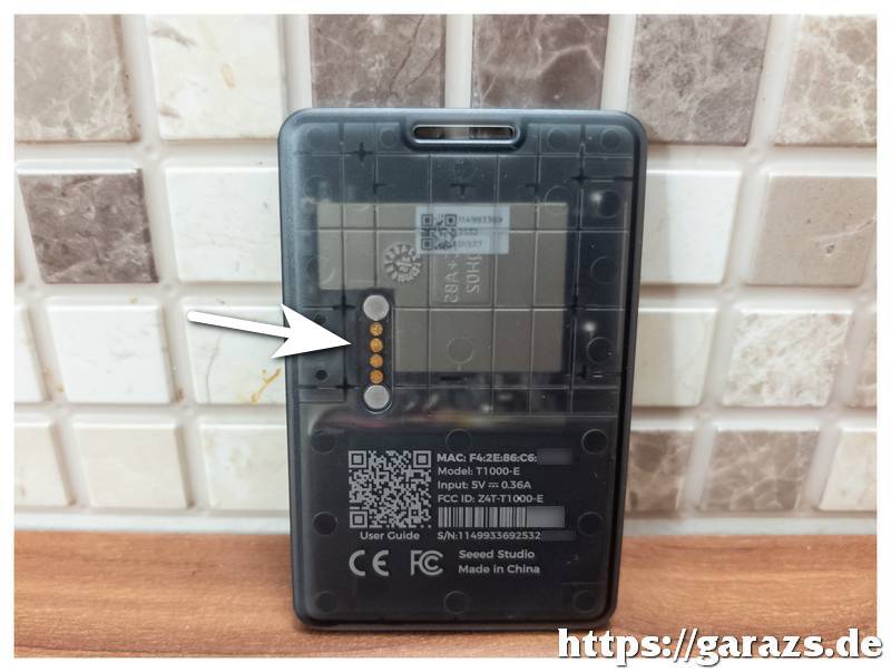 Sensecap T-1000 hátlap