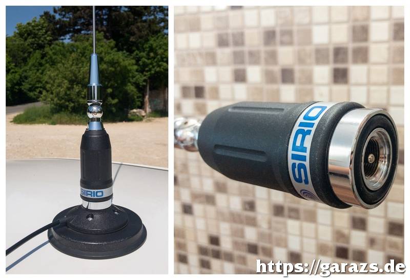 Az antenna tekercsteste mágnestalpon és alulról nézve.