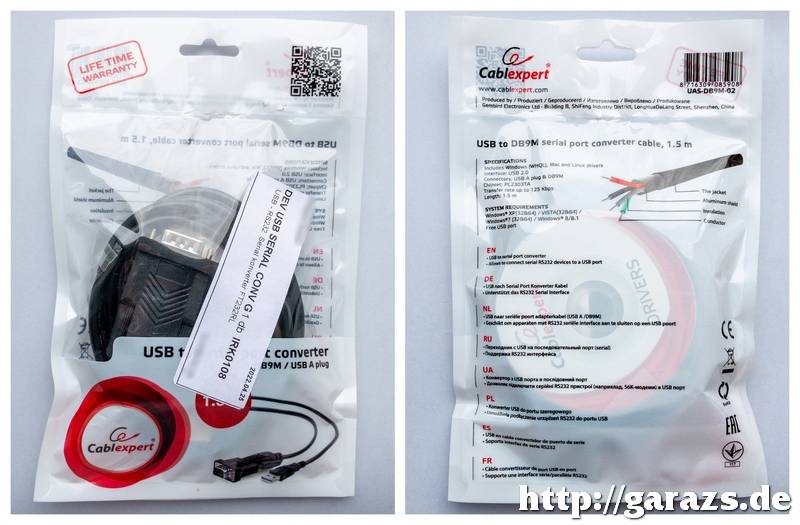 USB-Rs232 illesztőkábel