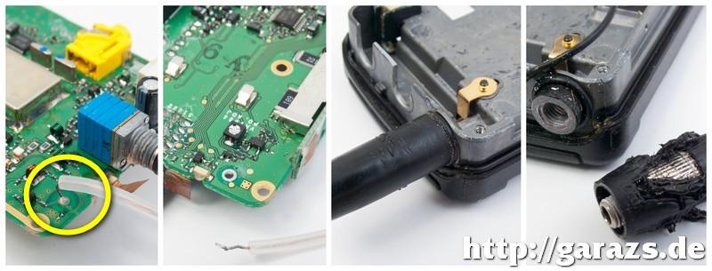 A fixen beépített antenna eltávolítása.