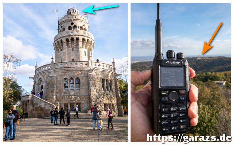 Az Erzsébet-kilátó, ill. a tetejéről elénk táruló panoráma egy része