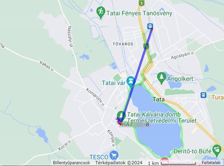 A bejárt útvonal