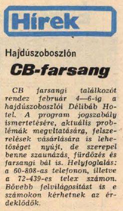 CB-farsang Hajdúszoboszlón