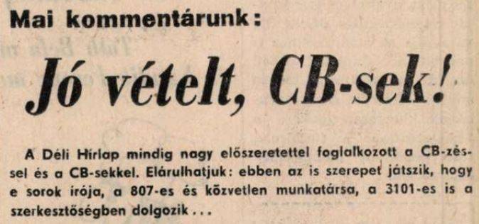 Jó vételt, CB-sek!