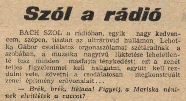 Szól a rádió - a tatabányai Dolgozók Lapja cikke