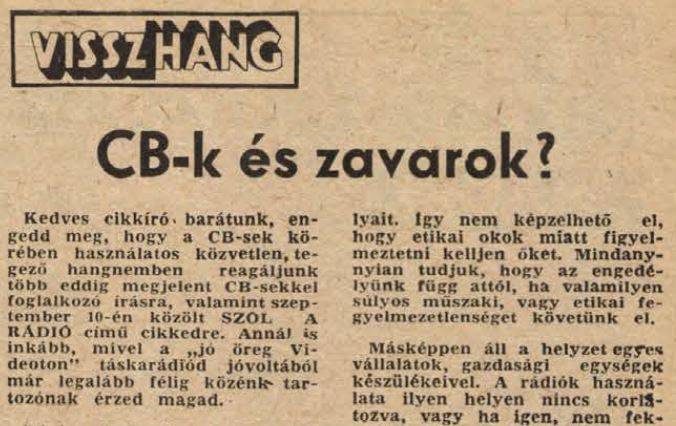 CB-k és zavarok?