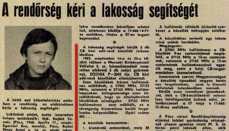 Ellopott CB rádiók megtalálásában kért segítséget a rendőrség.