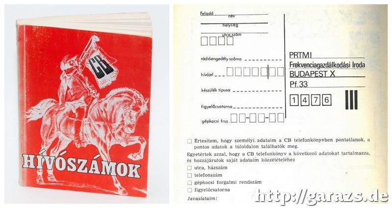 A CB hívószámok kiadvány borítója.