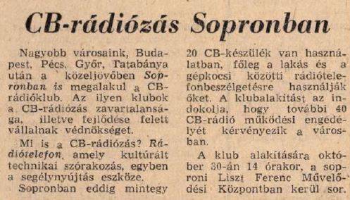 CB rádiózás Sopronban
