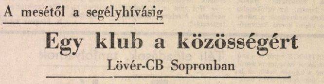 Lövér CB Sopronban