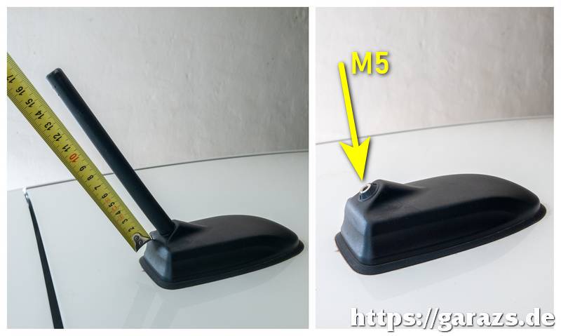 Kicsavarozható pálcájú cápauszony antenna