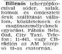 City Taxi teherszállítás Ózd