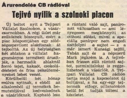 Tejivó nyílt Szolnokon