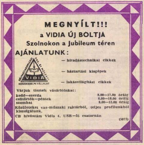 Vídia kereskedőház Szolnok