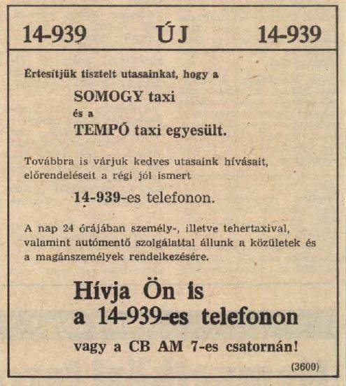 Egyesült a Somogy Taxi és a Tempó